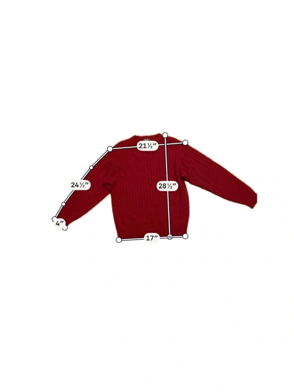 Neiman Marcus 100% Cashmere Sweater XL Red Cable Knit Luxury Designer